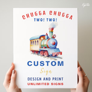 Poster Símbolo Personalizado de Aniversário do Trem Editá