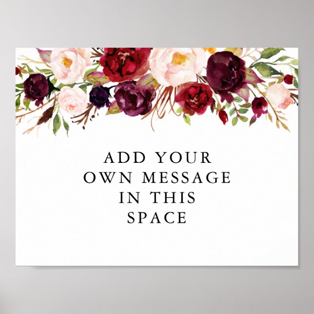 Poster Símbolo Personalizado de Marsala Vinil Burgundy (Frente)