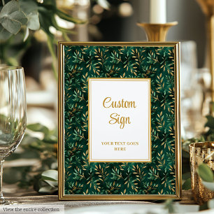 Poster Símbolo Personalizado Eucalyptus Dourado Rustic Em