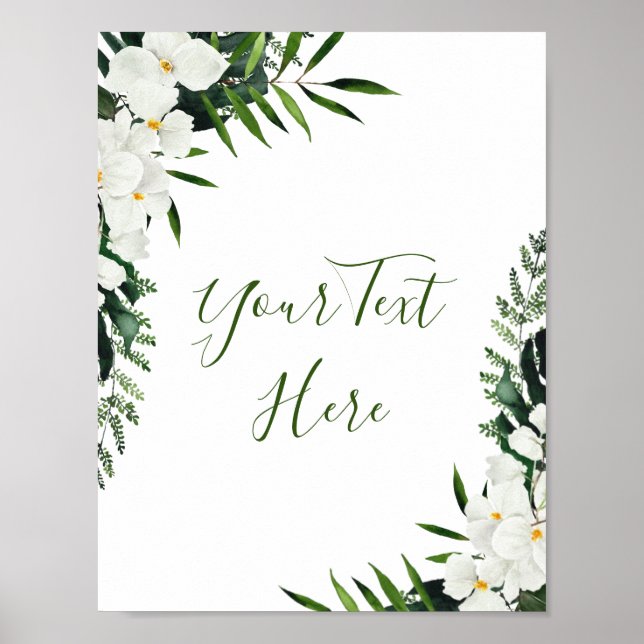 Poster Símbolo Personalizado Floral Boêmiano das Orquídea (Frente)