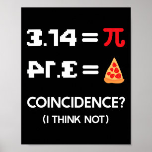 Poster Símbolo Pi Day 3.14 Pie Coincidência Eu Acho Não M