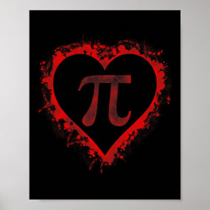 Poster Símbolo Pi Day Heart Dia de os namorados Boys Kids