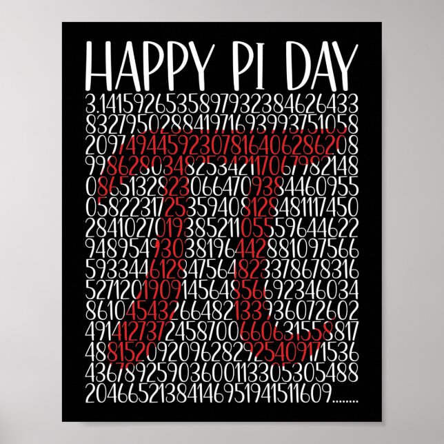 Poster Símbolo Pi Day Pi Feliz 3.14 (Frente)