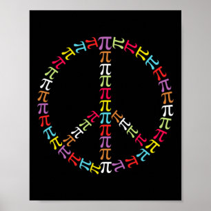 Poster Símbolo Pi Day Sinal de Paz Crianças Professor de