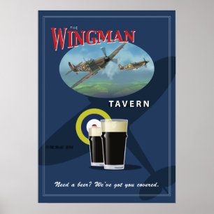 Poster Símbolo Pub, "O Wingman Tavern"