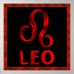 Pôster Símbolo Red Leo Horoscope