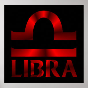 Pôster Símbolo Red Libra Horoscope