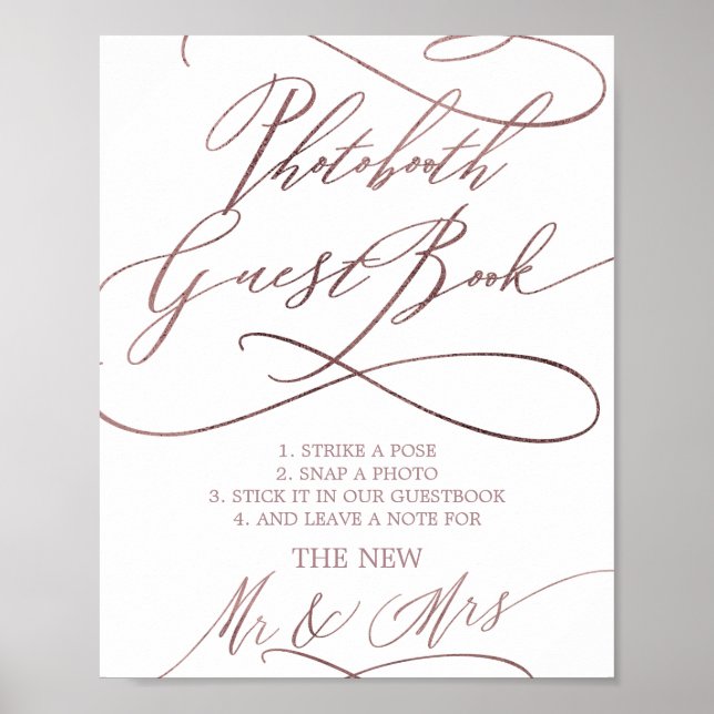 Poster Símbolo Romântico do Livro de Convidado de Photobo (Frente)