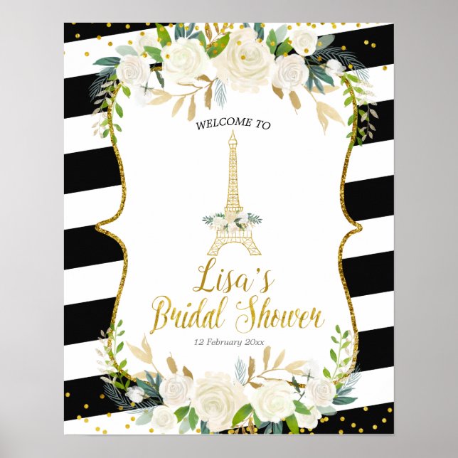 Poster Símbolo romântico floral de Paris (Frente)