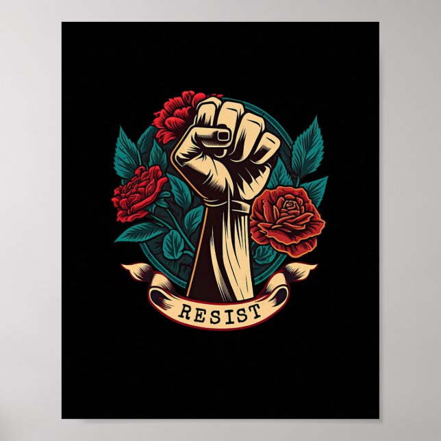 Poster Símbolo Rosa Socialista Democrata de Esquerda Libe (Frente)