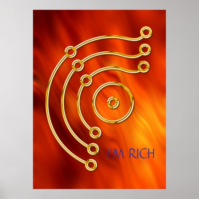 Pôster Símbolo RUNA / DOURADO, Sou RICH (Frente)