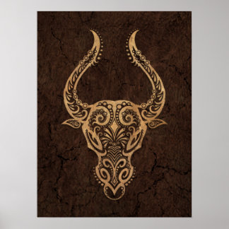 Poster Símbolo russo Taurus Zodíaco em efeito pedra