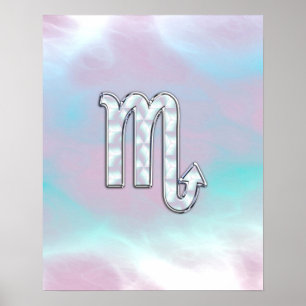 Poster Símbolo Scorpio Zodiac em Mãe do Estilo Pérola