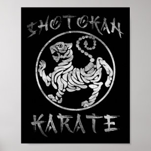 Poster Símbolo Shotokan Karate Tiger Dojo Training Kanji 