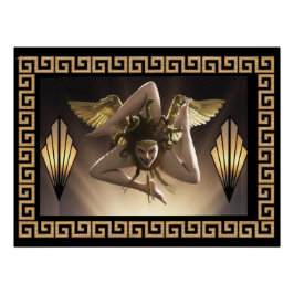 Pôster Símbolo Siciliano Medusa (Trinacria) da Ilha