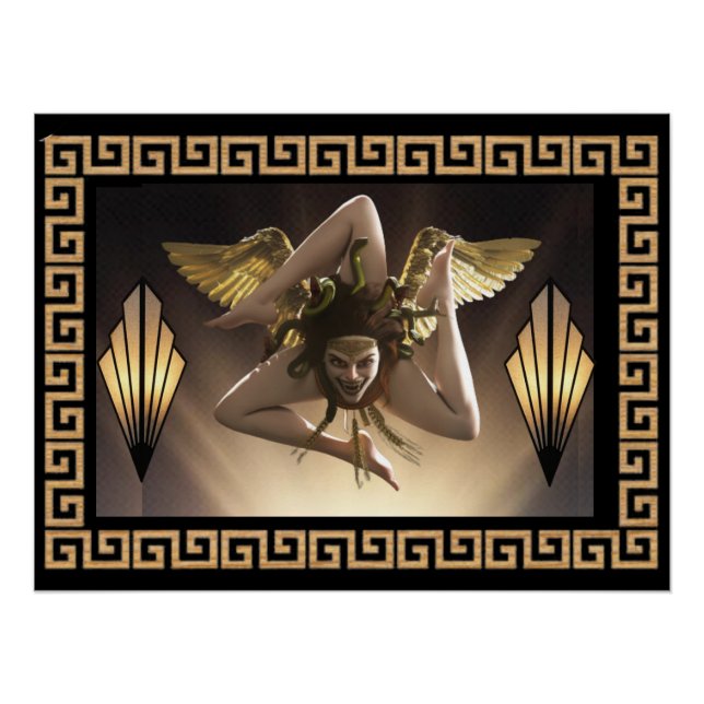 Pôster Símbolo Siciliano Medusa (Trinacria) da Ilha (Frente)