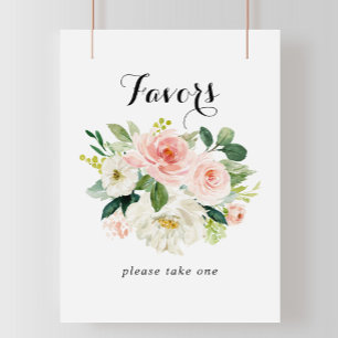 Poster Símbolo Simples de Folhagem Verde Floral Favorito
