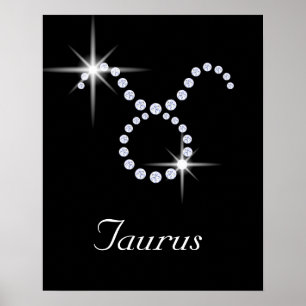 Poster Símbolo Sparkly Diamond Taurus