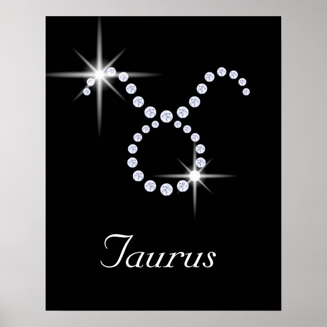 Poster Símbolo Sparkly Diamond Taurus (Frente)