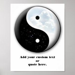 Poster Símbolo Stars-Clouds Ying Yang personalizado