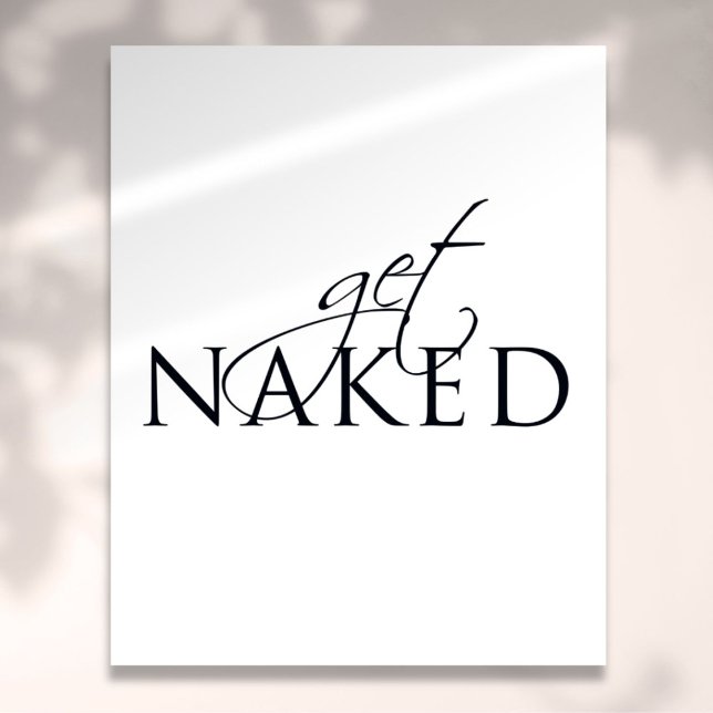 Poster Símbolo tipográfico de Banheiro Preto e Branco (Typographic Black and White Fun Bathroom Sign)