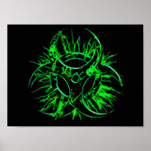 Pôster Símbolo tóxico do sinal de aviso da precipitaç