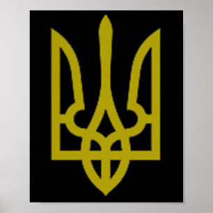 Poster Símbolo Trident do Exército da Ucrânia Zelen do Me