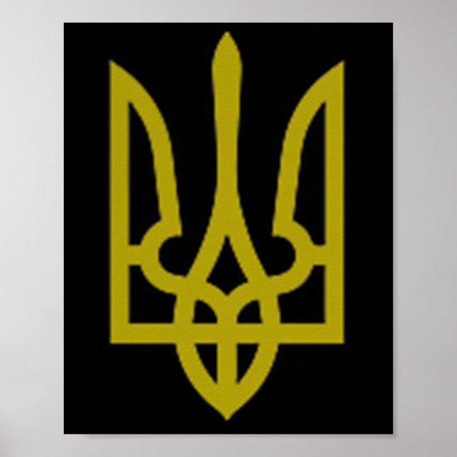 Poster Símbolo Trident do Exército da Ucrânia Zelen do Me (Frente)