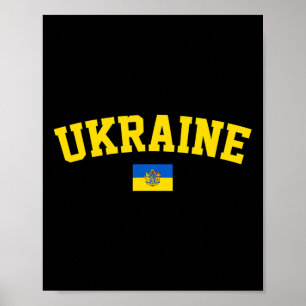 Poster Símbolo Tridente da Bandeira da Ucrânia Orgulho Pa