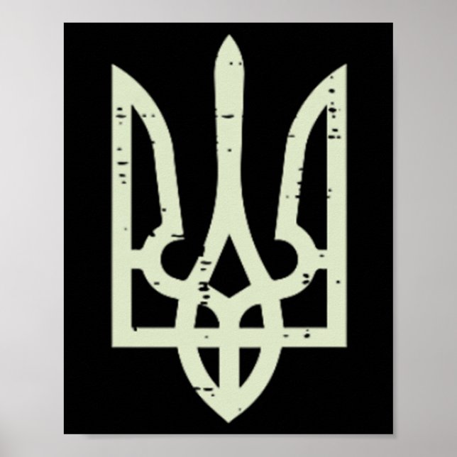 Poster Símbolo Tryzub da Ucrânia Bolsillo Tridente da Ucr (Frente)