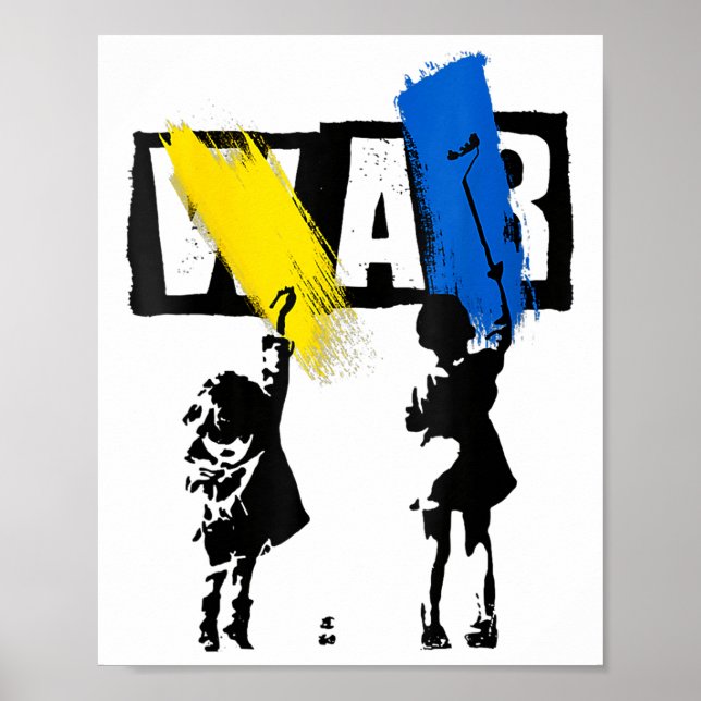 Poster Símbolo Ucraniano Fl Da Paz Para A Ucrânia (Frente)