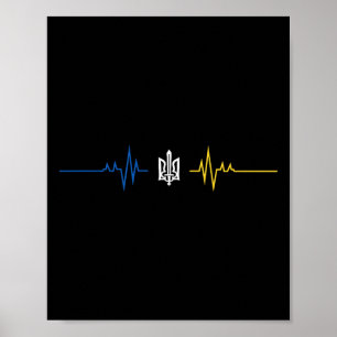 Poster Símbolo ucraniano Tryzub com espada - Ucrânia Trid