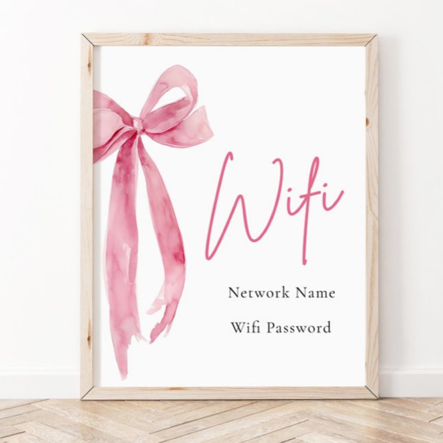 Poster Símbolo Wifi De Arco Rosa Branco Elegante Para Aqu (Criador carregado)