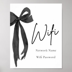 Poster Símbolo Wifi do Arco Preto Moderno Elegante Da Aqu
