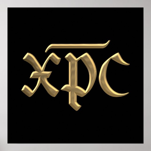 Poster Símbolo XPC "3D" do ouro (Frente)