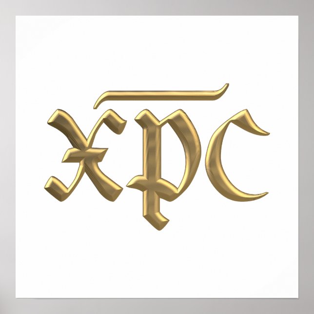 Pôster Símbolo XPC "3D" do ouro (Frente)