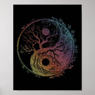Poster Símbolo Yin Yang, Árvore da Vida, Tai Chi, Qigong,