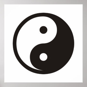 Poster Símbolo Yin Yang - design de tatuagem sólida