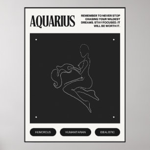 Poster Símbolo Zodiac Aquarius
