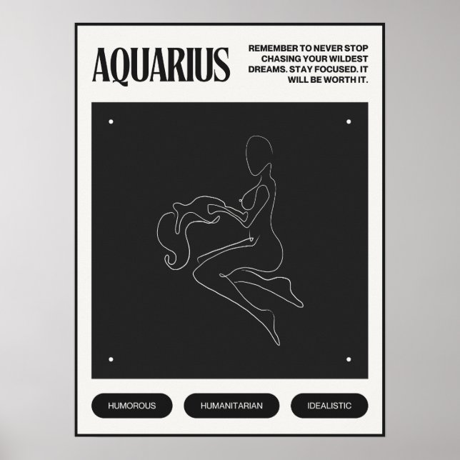 Poster Símbolo Zodiac Aquarius (Frente)