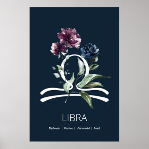Poster Símbolo Zodiac - Sinal de Estrela Moderno Libra P