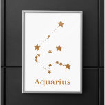 Poster Símbolo Zodíaco Moderno Aquário Dourado | Ar de el<br><div class="desc">Símbolo Zodíaco Moderno Aquário Dourado | Ar de elemento</div>