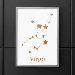 Poster Símbolo Zodiano Moderno Dourado Virgo | Elemento T<br><div class="desc">Símbolo Zodiano Moderno Dourado Virgo | Elemento Terra</div>