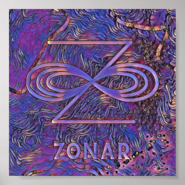 Poster Símbolo Zonar Purple abstrato Karuna Reiki