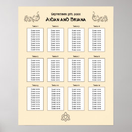 Poster Símbolos celtas e mesa foliar 12