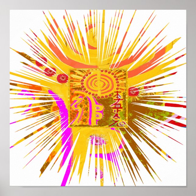 Poster Símbolos de cura REIKI (Frente)