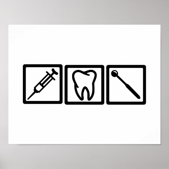 Poster Símbolos de ícones dentistas (Frente)