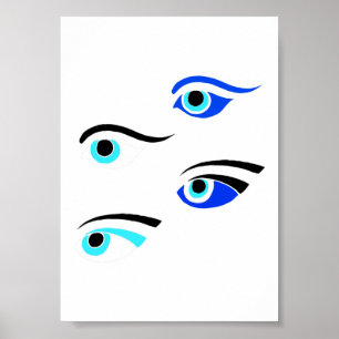 Poster Símbolos De Olhos De Barcos De Pesca Gregos