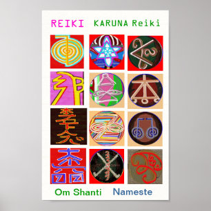 Pôster Símbolos do Mestre de Cura REIKI KARUNA