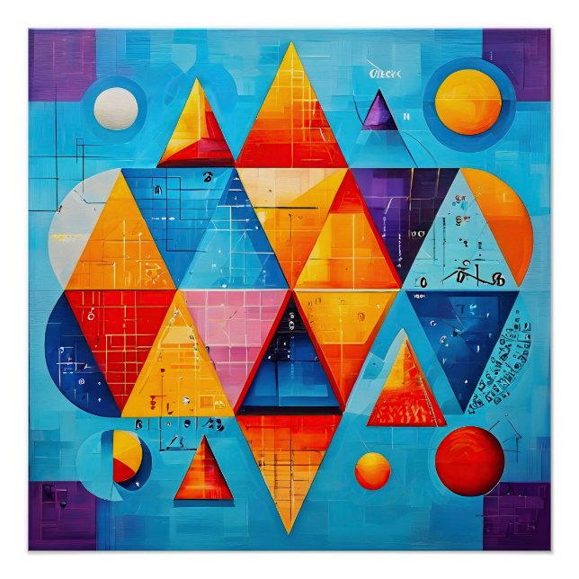 Pôster Símbolos Geométricos Abstrato #09 (Frente)